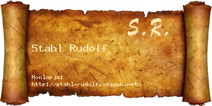 Stahl Rudolf névjegykártya